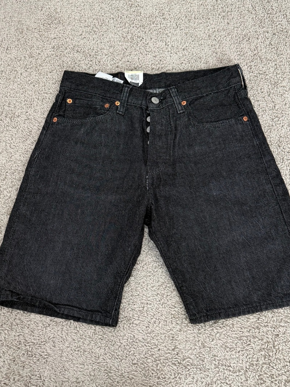 Levi's Black Button-Fly Denim Shorts